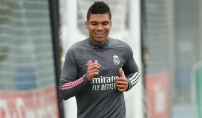 Casemiro durante el entrenamiento. 