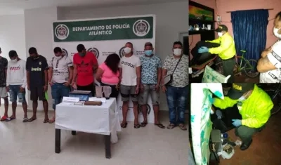 Los capturados durante los allanamientos en Santo Tomás. 