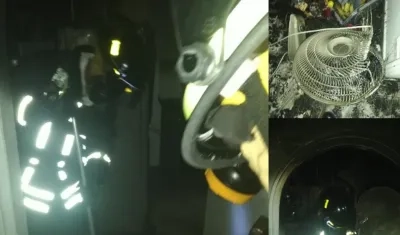 Aspecto del incendio en la vivienda del barrio Campo Alegre. 