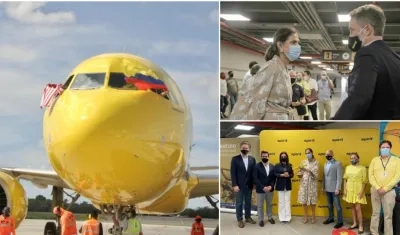  Vuelo inaugural de Spirit Airlines llegó al aeropuerto Ernesto Cortissoz.