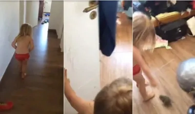 Momento de la niña con el 'conejito bebé'. 