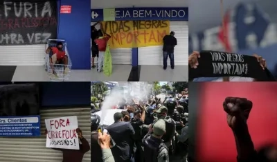 Imágenes de la protesta de este domingo.