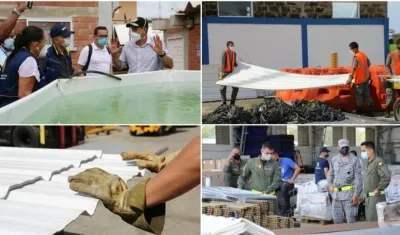 Planta desalinizadora y viviendas prefabricadas.