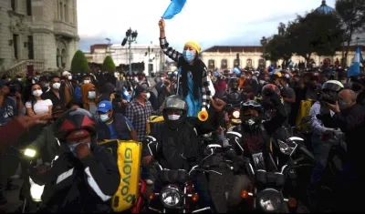 Grupos de manifestantes en Guatemala.
