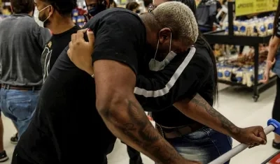 Imagen de la protesta en la tienda.