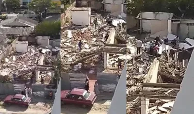 Lugar de la emergencia en el norte de Barranquilla. 