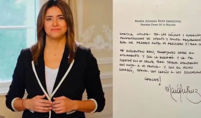 La Primera Dama de la Nación, María Juliana Ruíz.