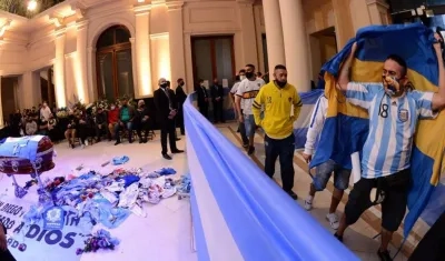 Imagen de la velación en la Casa Rosada.