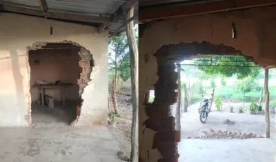 A esta parcela le robaron la puerta en la noche del domingo. 