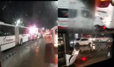 Aspecto del accidente ocurrido en la noche del martes en la Troncal Murillo. 