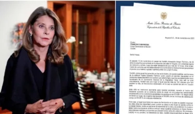 Vicepresidenta envió una carta al Fiscal.