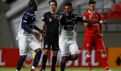 Miguel Ángel Borja celebrando