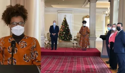 Ministra de Ciencias, Mabel Torres, y el Presidente Duque en la instalación de la Cumbre Cientifica.