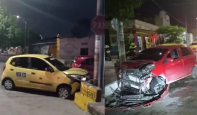 Así quedaron los dos vehículos tras el accidente. 