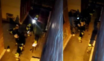 Momento de la balacera en el barrio Las Gardenias. 