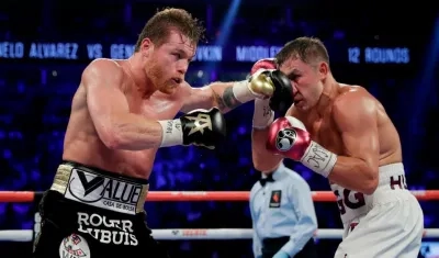 Acción del anterior combate entre Saúl Álvarez y Gennadiy Golovkin.