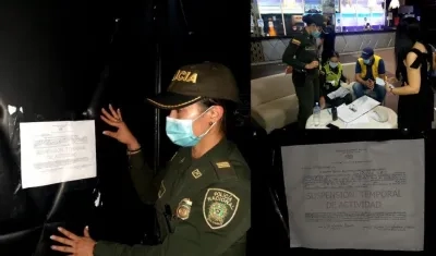 Momento en que se realizaba el cierre temporal de la discoteca. 