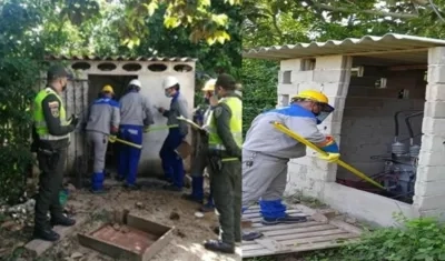 Policía hizo el acompañamiento en Galapa a los operarios de Air-e.