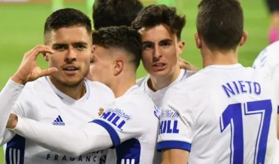 Juanjo Narváez en el festejo del gol.