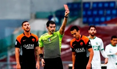 Pedro al momento de su expulsión. 