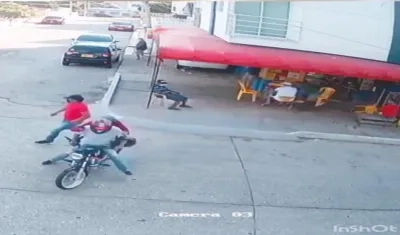 Momento en que se presentó el atraco en el barrio Buena Esperanza.