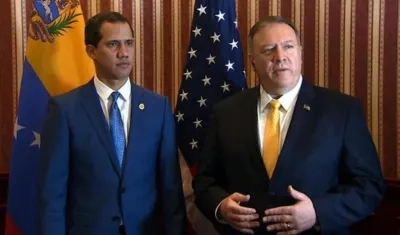 Juan Guaidó y Mike Pompeo, secretario de Estados de EE.UU.