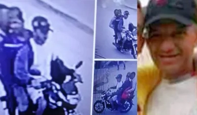 Jony José Cárdenas Vanegas e imágenes de la cámara de seguridad que grabó al mototaxista junto a los dos hombres que le solicitaron la carrera antes de desaparecer. 