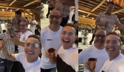 El Alcalde Roberto Celedón, en plena parranda.