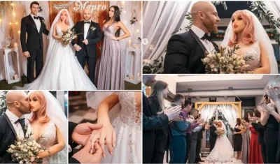 Fotos del matrimonio entre Yuri Tolochko y la muñeca Margo.