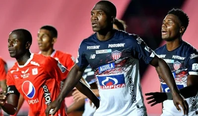 German Mera y Dany Rosero, defensas de Junior. 