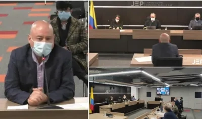 El senador Carlos Lozada, exmiembro del secretariado de las FARC, en la JEP.