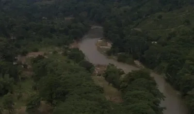 Imagen aérea del río Guachaca.