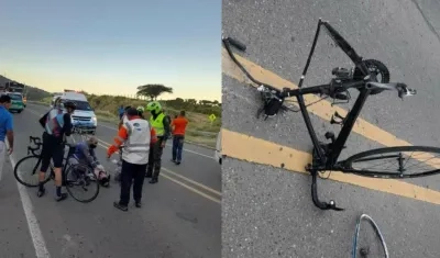 Aspecto del accidente en la Vía al Mar.