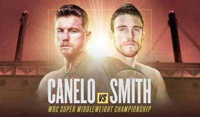 Afiche de la pelea estelar entre Saúl 'Canelo' Álvarez y Callum Smith. 