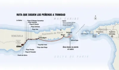 Ruta de migrantes por el Caribe, cuando salen de Venezuela.