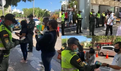 La Policía en la campaña realizada en el Paseo Bolívar. 
