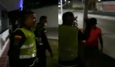 Momento de la agresión física en el CAI Las Flores. 