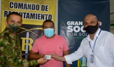 Entrega de las libretas militares en Soledad. 