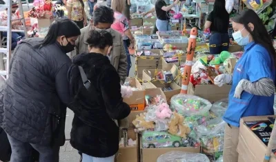 Sector comercial de San Victorino, en Bogotá.