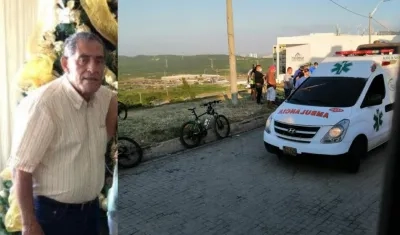 Julio César Real Navarro fue llevado en ambulancia a la clínica y allí falleció. 