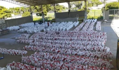 Algunos mercados listos para ser distribuidos.