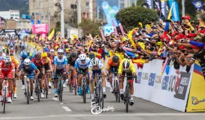 Llegada de una de las etapas del Tour Colombia 2020.