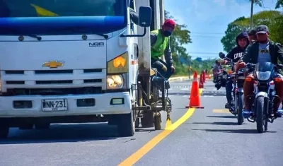 Labores de remarcación en las vías.