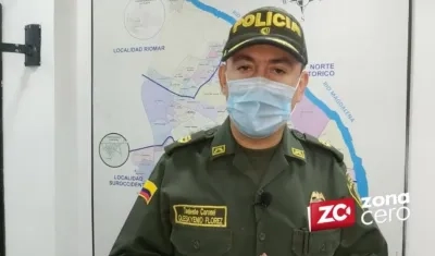 Coronel Oleskyenio Florez, subcomandante de la Policía Metropolitana. 