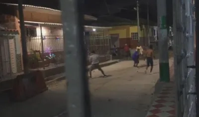 Momento de la riña en el barrio Rebolo.