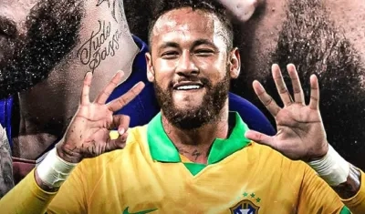 Neymar con la camiseta de Brasil.