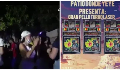 Mujer con el tapaboca mal colocado en la rumba.