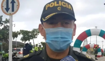 Coronel Oleskyenio Flórez, comandante operativo de la Policía Metropolitana de Barranquilla. 
