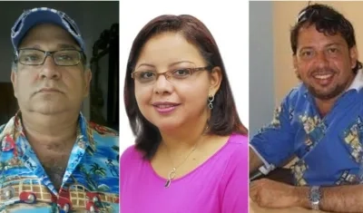 José Granados, Rosario Borrero, Roberto Llanos, tres de los periodistas homenajeados.