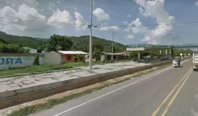 Lugar cercano al sitio del accidente en Luruaco. 